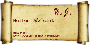 Weiler Jácint névjegykártya